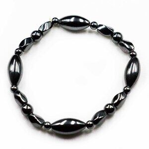 MAGNETIC HEMATITE BEAD STRETCH BRACELET - JBHmBS2